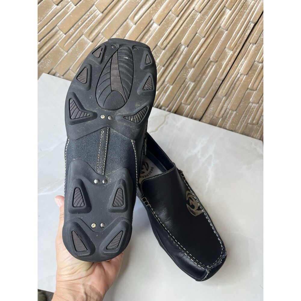 Skechers Men Loafers Slip On Men Leather Shoes Black Us 10 - Picture 9 of 9